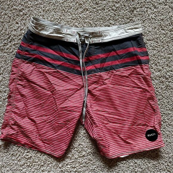 RVCA Nature Board Shorts Sz 33 Short Length 9” Multi Color Swim Surf - Picture 1 of 5